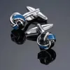 Kumbası Bağlantıları Klasik Fransız Twist Cufflinks Gold Gümüş Mavi Mor Kollin Düğmesi Erkek Kufflints Business Jewelry Q240508