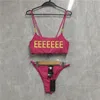 Designer Dames Swimsuit Luxe schoudergesp Bikini Set Sexy tweedelig badpak zwembad badkleding zwembad zwembad