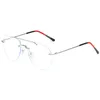 Mode euro-am bigrim anti-bluelight plano unisexe desig hommes gros pilotes de lunettes sans bordure