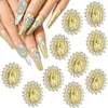 100pcs Virgin Mary Nail Charms San Judas Art Decoration 3D Metal Bouddha Régalaires religieux pour ongles acryliques 240509