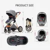 Passeggini# Nuovo passeggino per bambini 3 in 1 passeggino paesaggio high paesaggio che reclina il passeggino pieghevole passeggino da bambino puchair neonato T240509