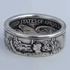 Anneau de champion USD Personnalisé Morgan Morgan 1945 Coin Scarved Ring