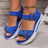 Modeplattform Rimocy Buckle Women Summer Tjock Sole Non-Slip Sandalias Mujer Outdoor Lightweight Sports Sandals 24042 BE36