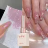15ml rosa glitter aurora gel polonês opala unhe uv absorção de verniz sparking semipermanente art manicure 240509