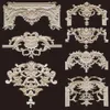 Bois sculpté Long Onlay Applique du cadre non peint Porte de porte de travail de travail Carpenter Home Wedding Decoration Figurines en bois pour décor 240506