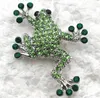 Bütün Kristal Rhinestone Frog Brooches Moda Kostüm Pin Broş Mücevher Hediye Giyim Aksesuarları C5594450099