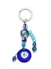 Schlüsselanhänger Lanyards Lucky Eye Glass Trkiye Evil Eye Anhänger Schlüsselkette Perlen Quasten Key Chain Bag Auto Schlüsselkette Schmuck Llavero Porte Cl J240509