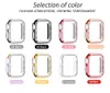 Bling Diamond Glass Screen Protector Watch Case voor I Watch Series 7 6 5 4 3 SE Luxe PC Smart Watch Case