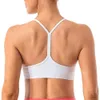 Lu Bra Yoga Align Tank Top Women's Y Back Sports BH och Crop Op Spaghetti Straps - POLDED LÅG Effekt Träning Yoga Bras Ops Lemon LL Worko