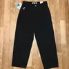 Abbigliamento da uomo jeans street y2k grandi ragazzi donne nuovo harajuku hip hop cartone animato ricamato a tasca ricamato al pantalone gamba larga Q240509