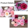 Fiori decorativi 20 pezzi Rose artificiali Heads 3.93 '"Fallo dall'aspetto reale per decorazioni per bouquet per matrimoni fai -da -te