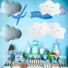 Décoration de fête 6pcs nuage bleu souriant le ballon blanc anniversaire colored set