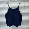 Stickereibrief Strick Camisole Frauen Neue Mode schlanke Dünn Tanktops Sommer sexy Westen Crop Tops