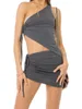 Work Dresses 2 Piece Mini Skirt Sets Strapless Slim Top Y2k And Summer Fit Beachwear Crop Sleeveless