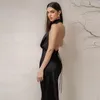 Повседневные платья Женщины Deep V Neck Maxi платье без рукавов без рукавов Backcon Club Party Сексуальная длинная уличная одежда