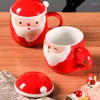Massen kreative Weihnachtskasse Hausgemachte Keramikbecher mit Deckel Spoon Kaffee Haus Frühstück Milk Serie Geschenk Wasser Wasser Wasser Wasser