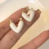 Kolczyki obręcze białe kolorowe serce stadnina dla kobiet dziewczyna miłość upuść szkiełki do uszu codzienne życie biżuteria