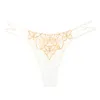 Butterfly Lace Broidered Floral Design confortable Butterfly Knot Femmes G-string Triangle Pantal