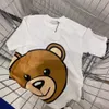 Designer abiti da design maglietta del marchio di moda per ragazzi e ragazze 2024 Summer New Kids abbigliamento carino orso cartone animato maglietta a maniche corte per maniche corta