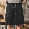 Men's Shorts American High Street Black Overalls Men Summer Outdoor Workwear Casual Loose Versatile Functional Fashionable Mid-pants