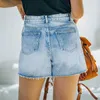 Shorts féminins Summer Elastic Womens Denim Shorts hauts High Waited Fit Casual Fashion Loose Ripped Blue Ladies Hotpants Shorts 2023 Nouveau Y240504