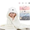 Towels Robes Baby Bathrobe Infant Bath Towel Boy Girl Blankets Swaddle with Hood Cartoon Coral Fleece Towel Blanket Newborn Kids Bedding