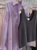 Les réservoirs pour femmes achètent sans hésitation - 2024 Tempérament à la mode minceur d'automne gris en V Pullover Pullor Veaste Femmes