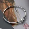 Chaîne Bamoer Top Sale Authentic% 925 Bracelet de chaîne de serpent en argent sterling adapté aux bijoux de luxe pour femmes 17-22 cm Pas902 XW