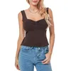 Frauen Tanks Frauen Sommer Kurzarm Top Y2K Square Neck Hemd T -Shirt Basic Nute Slim Sattel Crop Bluse