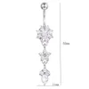 Anneaux de nombril 1pc Crystal cristal nombril Piercing en acier inoxydable Pendant le ventre bouton du ventre de nombril