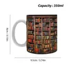 Mugs 3D Bookhelf Mug A Library Shelf Cup Ceramic Coffee Multi-Purpose Book Club 350 ml Creative Space Design Bookish