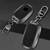 Car Key Zinc Alloy+Leather Car Key Case Shell Fob For Honda Civic CRV HRV Accord Pilot Fit Freed Vezel Odyssey 2018 - 2022 Accessories T240509