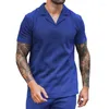 T-shirts masculins 2024 Summer Waffle V-Neck Polo