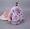 Mini llavero de conejo Pompom Pompom llave Bolsas para mujeres Bolsas colgantes decorativas Accesorios de peluche Baby Plush Toys Y03063651830