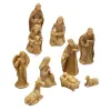 Skulpturen Christus Nativität Statue Szene Set Baby Jesus Krippe Figuren Harz Crafts Miniaturen Religiöses Ornament Kirche Geschenk Weihnachten