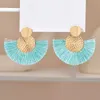 Stud Fashion Bohemian Big Fildel Sangle Boucles d'oreilles femelles à franges blanches Boucles d'oreilles pour femmes Bijoux 2023