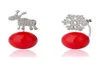 Fillarling Deer Snow Flake Red Ball Christmas Oreger per donna Girl Signora Gift Gioielli Fine S925 Silver AAA Zircon5188916