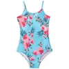 One-pièces Nouveaux ldrens Swinsuit One Piece Bikini Petit Girl Beach Swimsuit Blue H240508