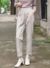 Женские брюки Capris Зимние густые женские шерстяные брюки карандаш женская тепление осень 2024 г. мягкая корейская лодыжка с высокой талией.