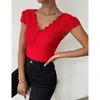 Femmes Assuriques Sexy en dentelle Bodys Sans manches en V Deep V-coues Backless Body Cost Shirts Bodycon Rompers Party Clubwear