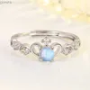 Couple Anneaux 925 STERLING Silver New Mens High Quality Fashion Bijoux Crystal Opal Crown Couple Couple Ring XY0340 WX