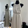 Nowy design Kobiet Diamenty kantarki Necce Rhinestone Patched Luksusowe projektowanie Logo Pin Satin Sashes Długie sukienka czołgna