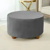 Stoelbedekkingen fluweel rond Ottoman vouwopslag opslag stoel meubels beschermer stretch voetsteun voet woonkamer slipcover