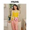 2024 Muva Spring/summer Clamping Saddle Bag Genuine Leather Small Carrying Handheld Crossbody Unique Single Shoulder