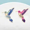 Broches wulibaby voando beija-flor para mulheres unissex 2 cores esmalte adorável pássaro de pássaro de pássaro brooch pins presentes