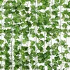 3pcs fleurs décoratives couronnes 12pcs 200 cm vigne verte soie artificiel lier