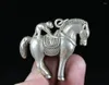 Dekorative Figuren 4,5 cm seltener alter chinesischer Miao Silver Feng Shui Pferd Affen Erfolg Lucky Anhänger