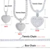 Silver Color Cz Heart Pendant Halsband Hiphop Full Iced Out Cubic Zirconia Stone Tennis Chain Hearts Choker Women Syckel 220121 217Z