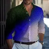 Herrklänningskjortor Fashion Doted Circle Color Change med elegant och trendig skjorta Top Designer Original Design 2024 Plus Size