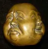 Sculptures Collectibles Rare chinese tibet brass 4 faces buddha head statue Figures 5x6cm